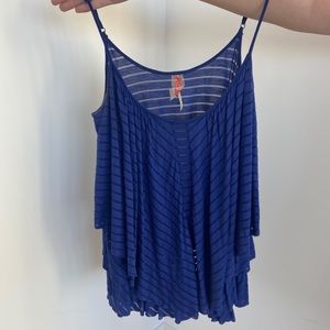 Free People Blue Flowy TanK Top